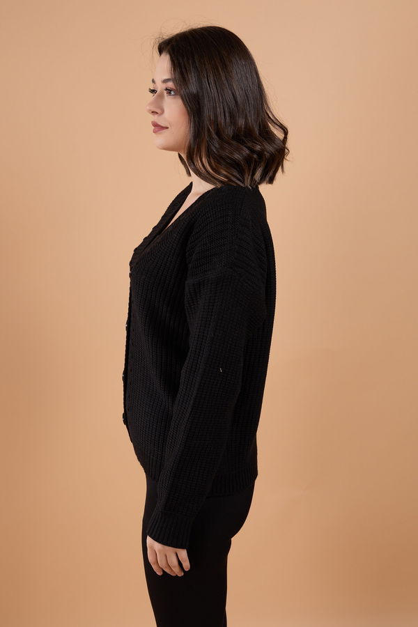 Triko Hırka Siyah - 23768