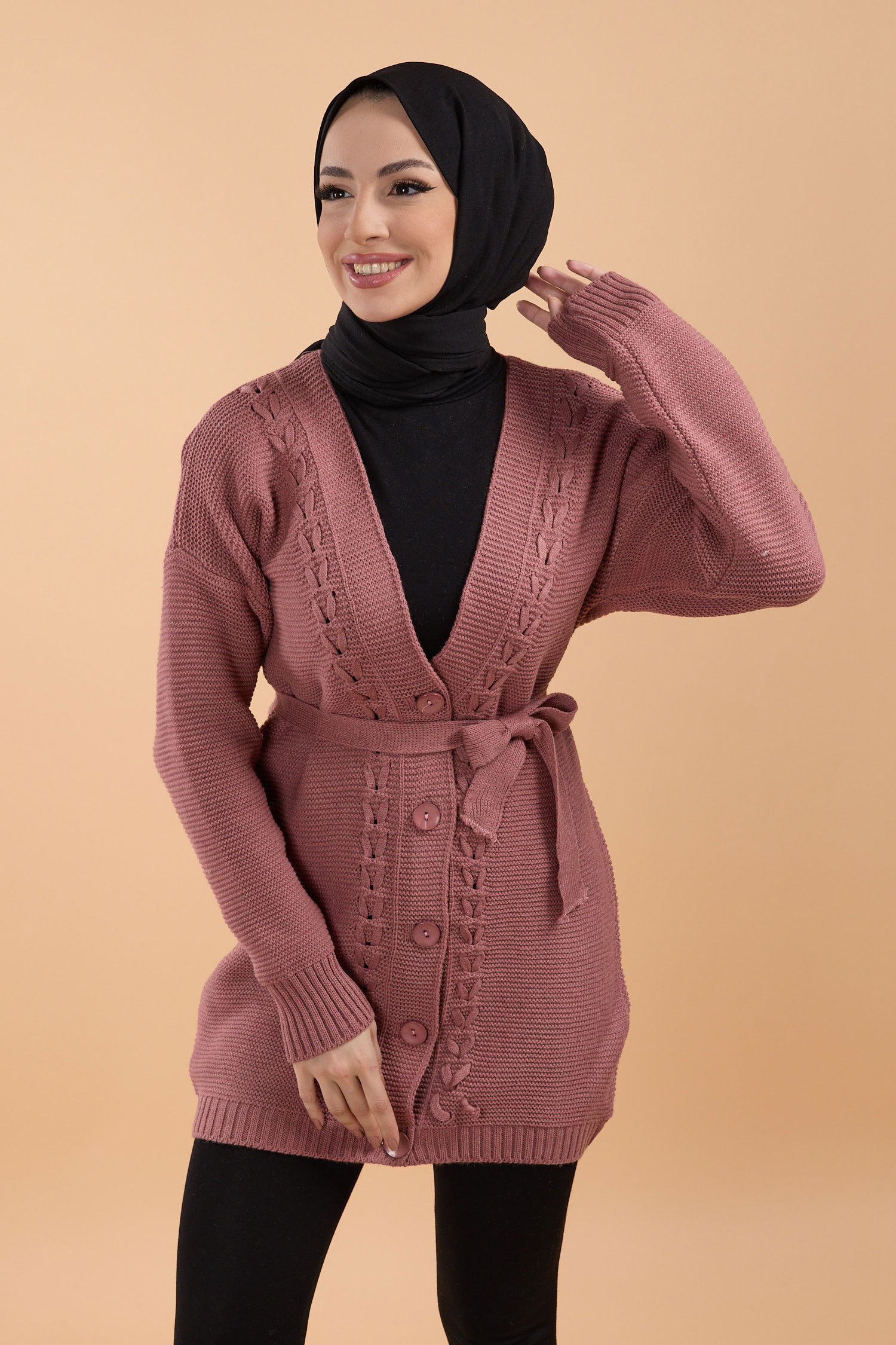Triko Hırka Pembe - 23789