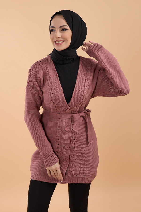 Triko Hırka Pembe - 23789