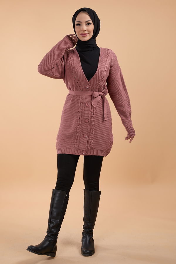 Triko Hırka Pembe - 23789