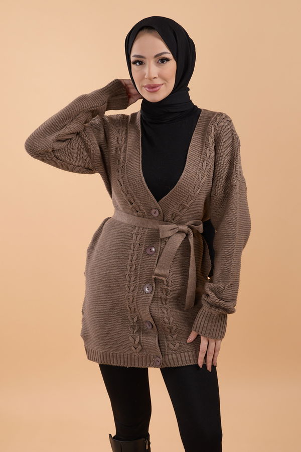 Triko Hırka Vizon - 23789