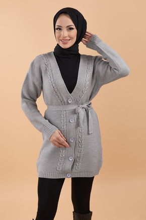 Triko Hırka Gri - 23789