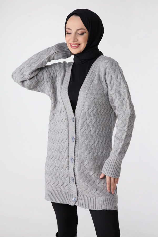 Triko Hırka Gri - 23790