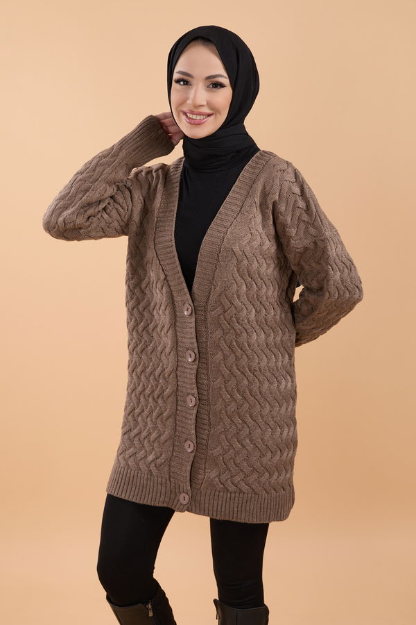 Triko Hırka Vizon - 23790