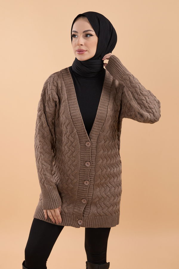 Triko Hırka Vizon - 23790