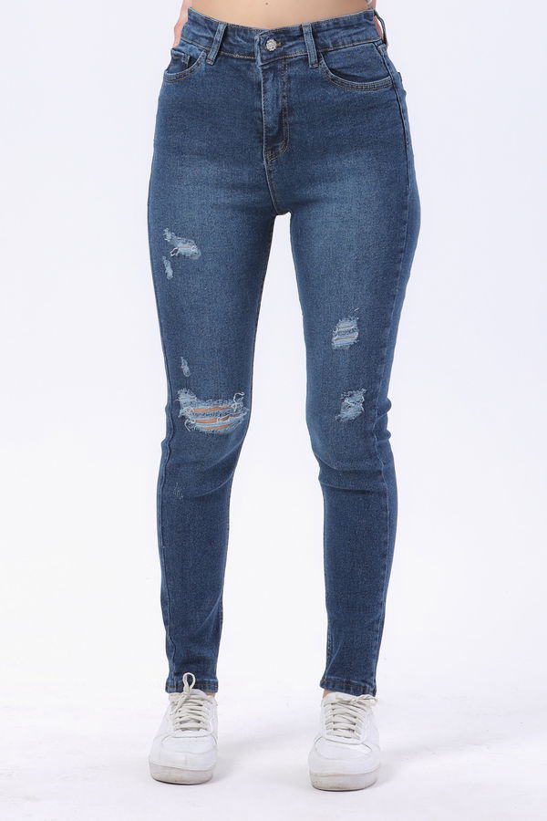 Likralı Skinny Kot Pantolon Mavi - 23812 MAVİ