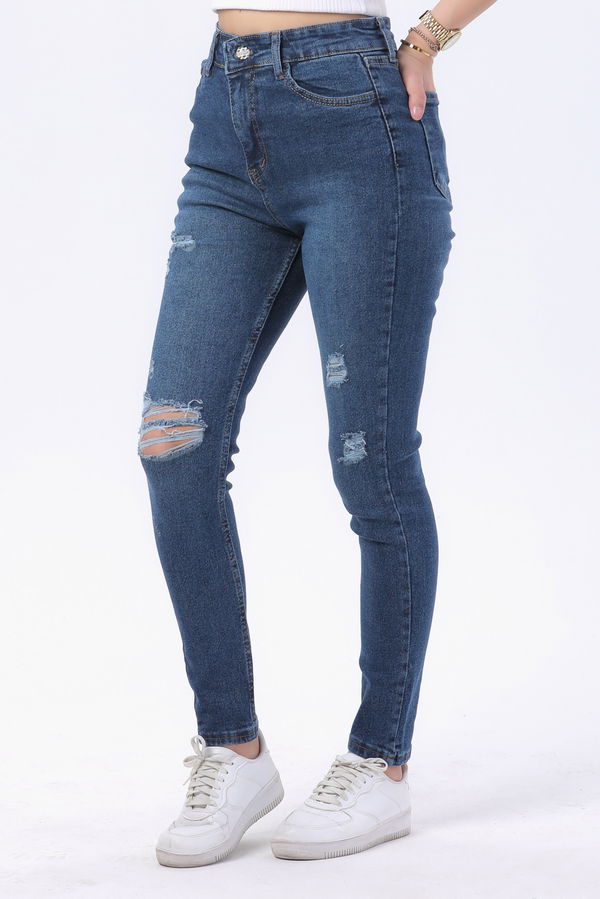 Likralı Skinny Kot Pantolon Mavi - 23812 MAVİ