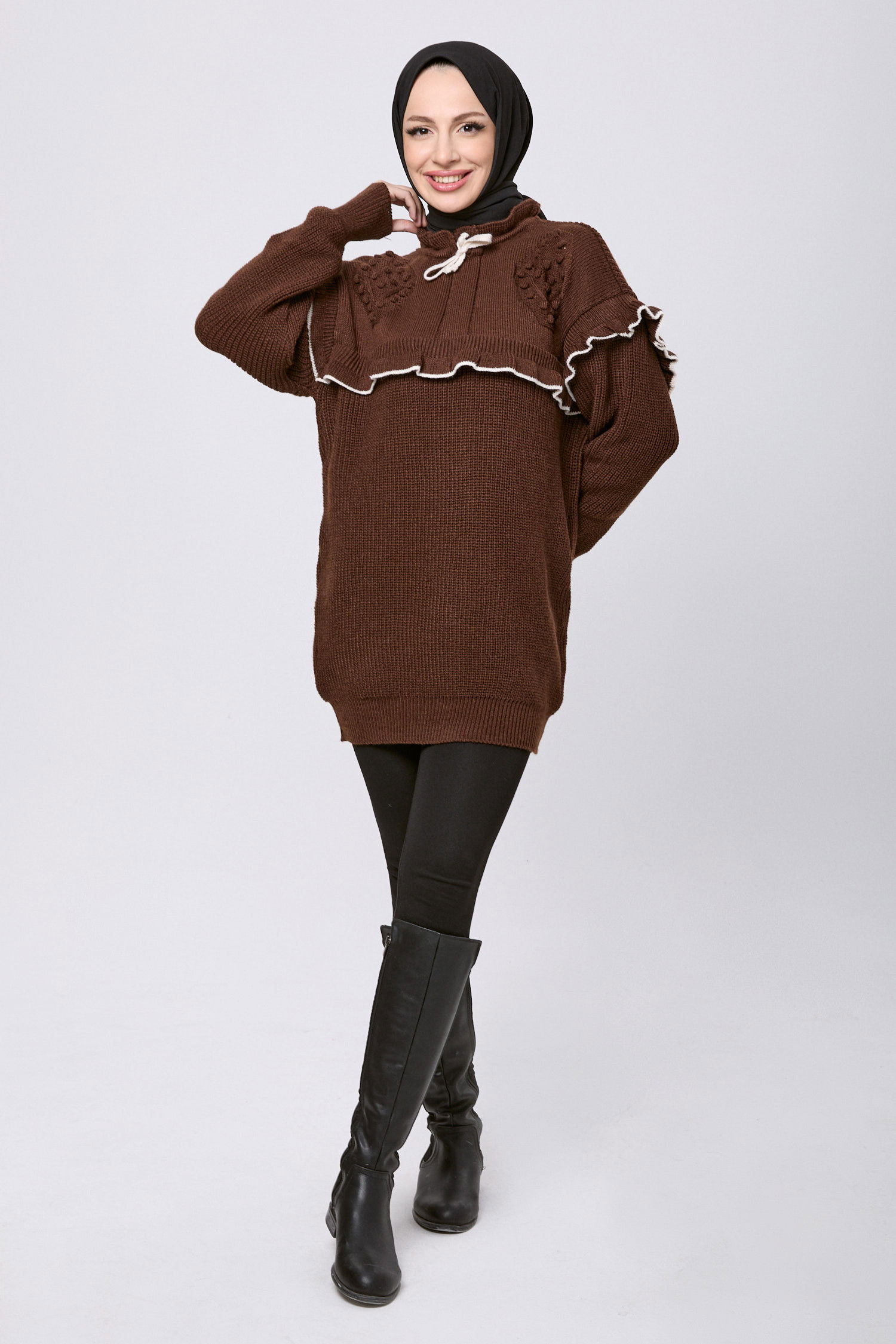 Triko Kazak Kahverengi - 23889 KAHVERENGİ