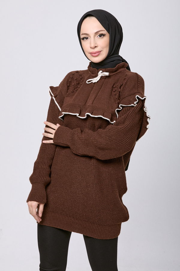 Triko Kazak Kahverengi - 23889 KAHVERENGİ