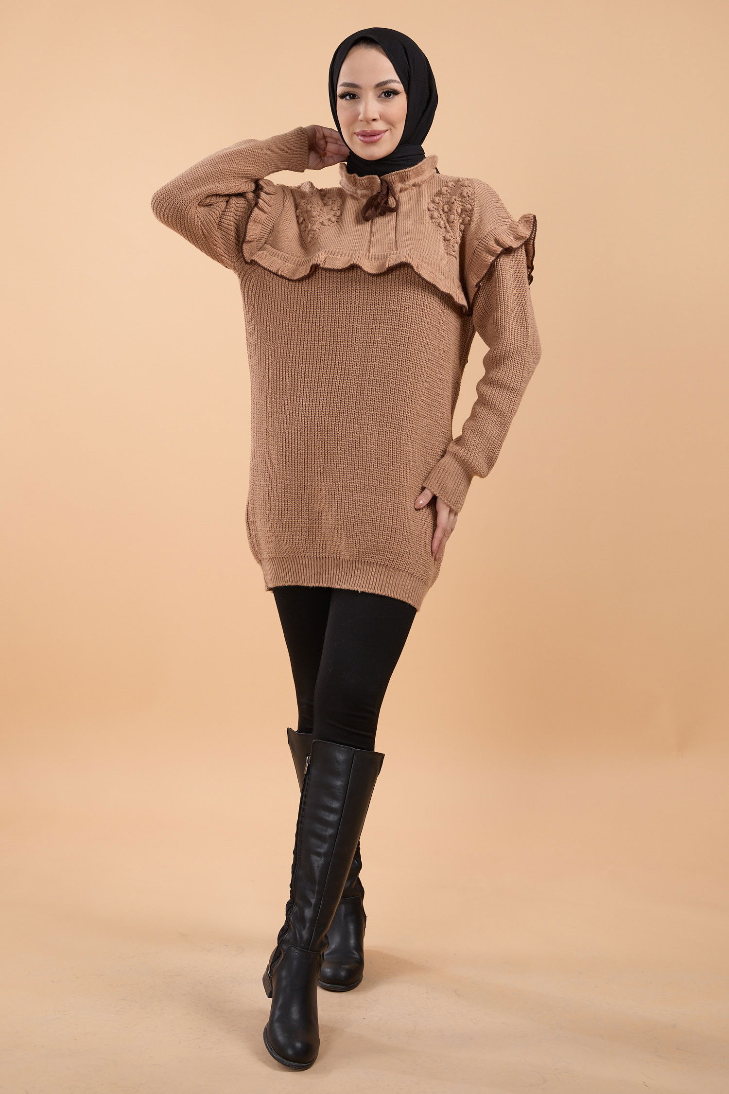 Triko Kazak Vizon - 23889 VİZON