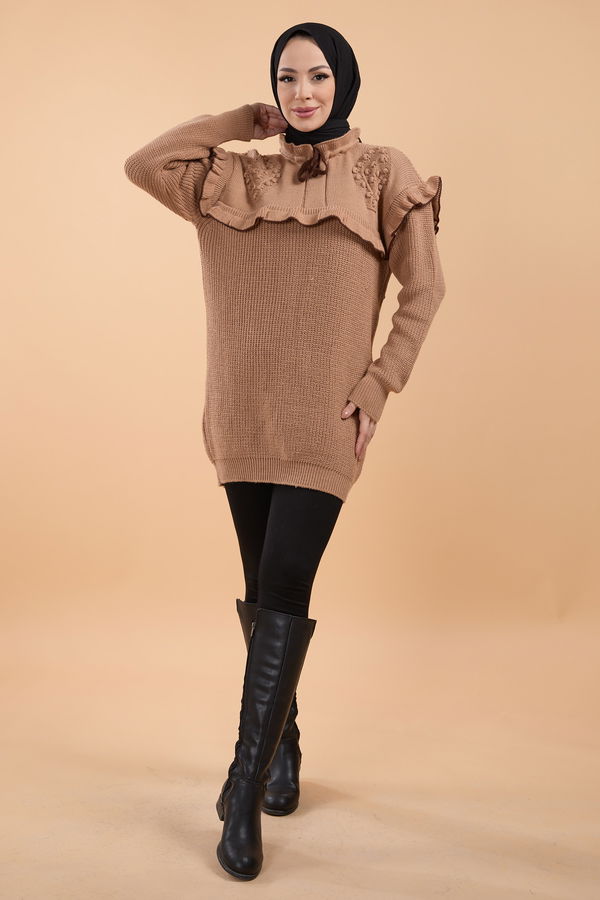 Triko Kazak Vizon - 23889 VİZON