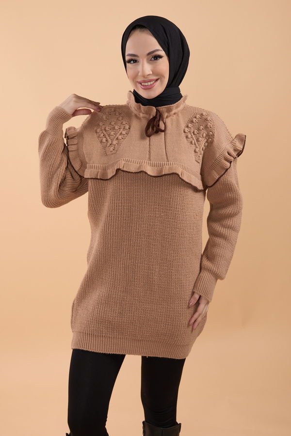 Triko Kazak Vizon - 23889 VİZON