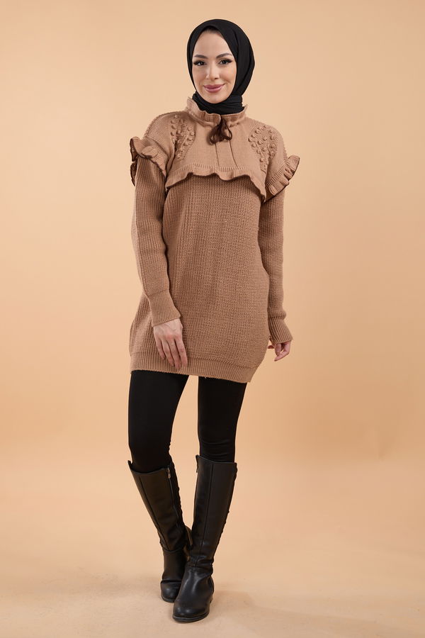 Triko Kazak Vizon - 23889 VİZON
