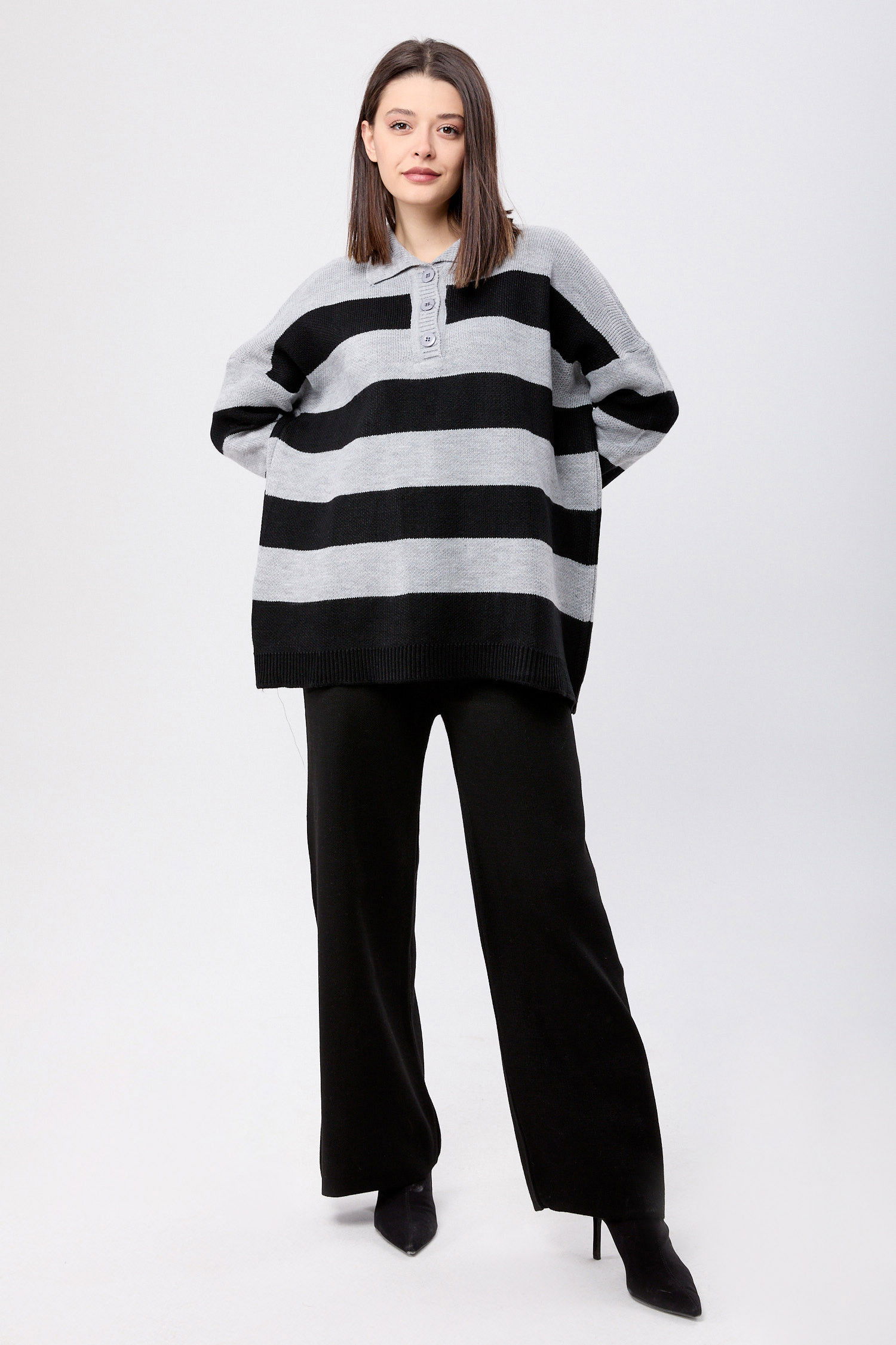 Triko Tunik Pantolon Gri - 23895