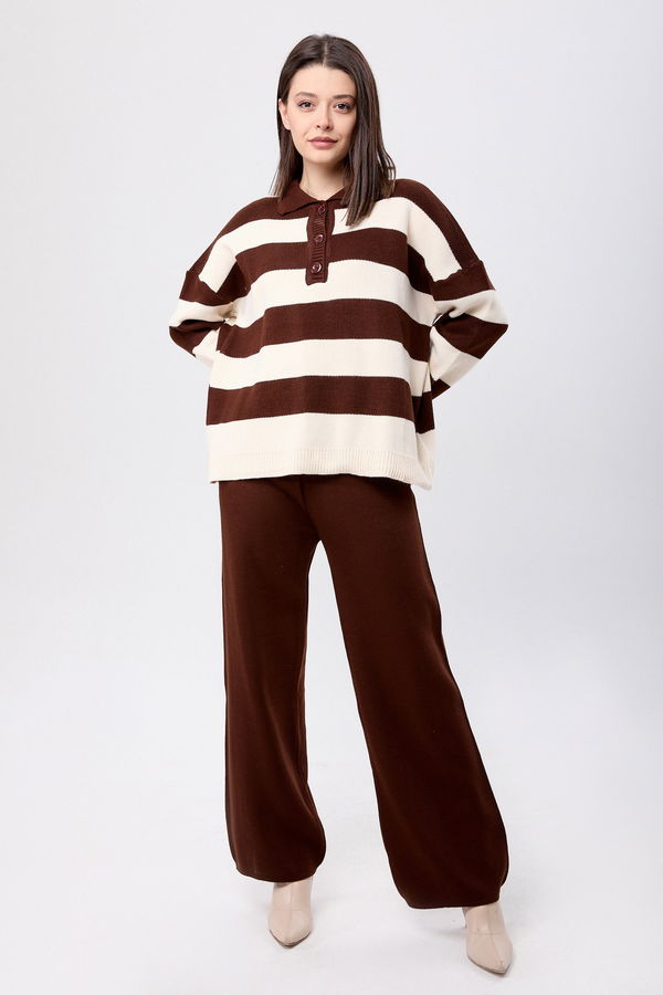 Triko Tunik Pantolon Kahverengi - 23895