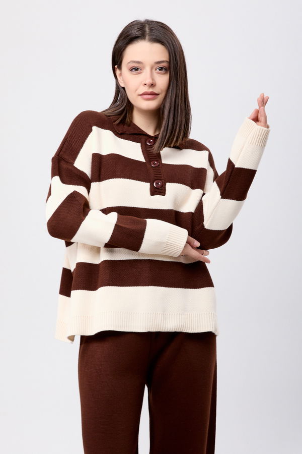 Triko Tunik Pantolon Kahverengi - 23895