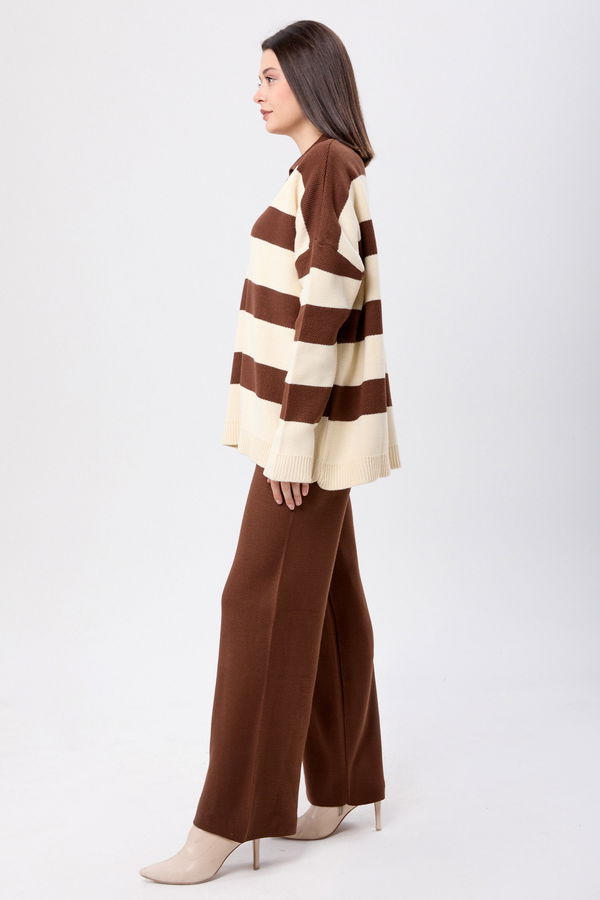 Triko Tunik Pantolon Kahverengi - 23895 KAHVERENGİ