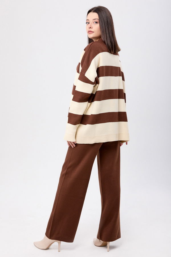 Triko Tunik Pantolon Kahverengi - 23895 KAHVERENGİ