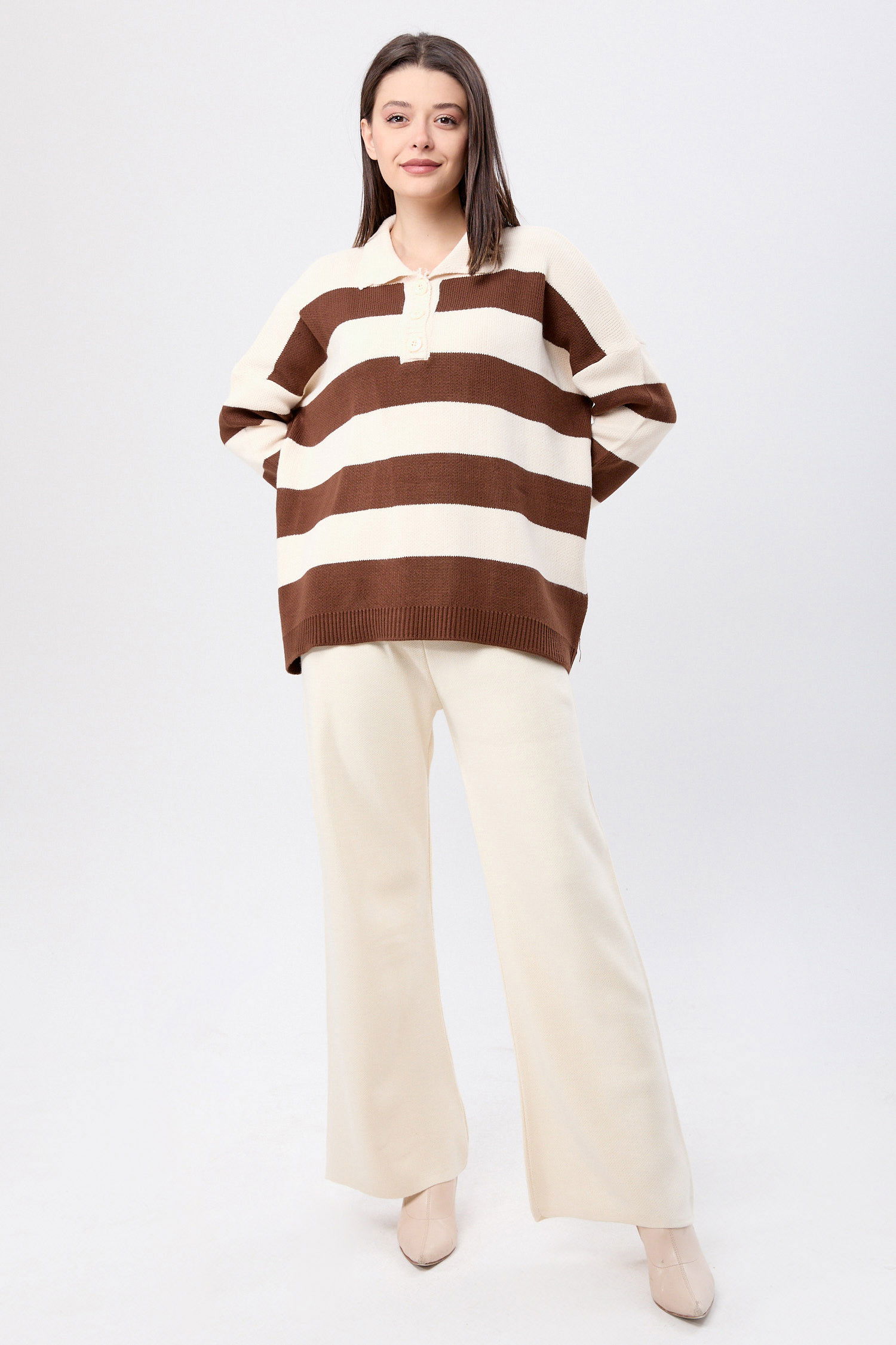 Triko Tunik Pantolon Bej - 23895 BEJ