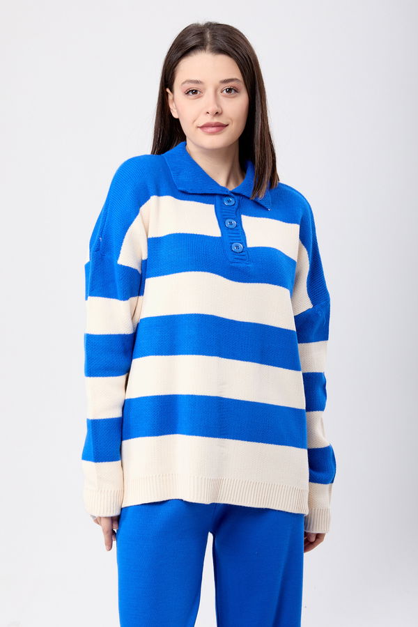 Triko Tunik Pantolon Mavi - 23895 MAVİ