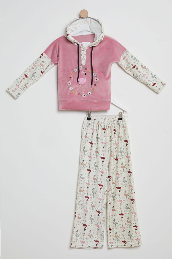 Kız Çocuk Pembe Eşofman Takımı - 23907