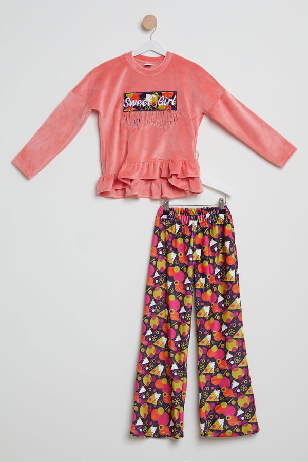 Kız Çocuk Pembe Eşofman Takımı - 23910 PEMBE
