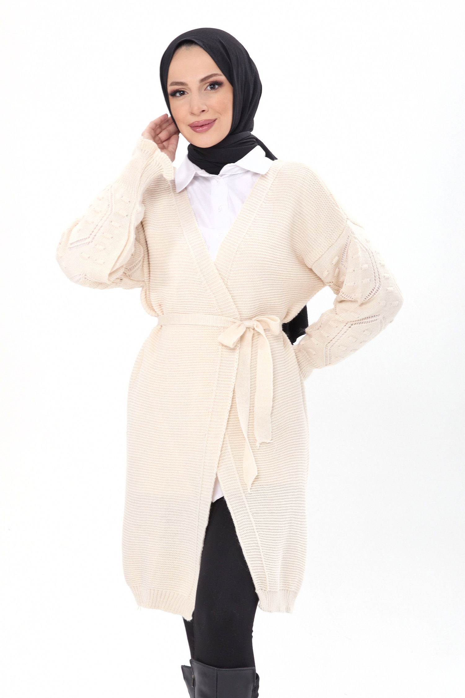 Triko Hırka Ekru - 23920 EKRU