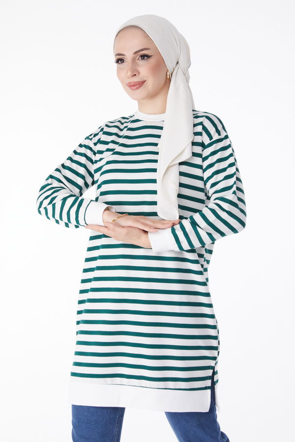 Çizgili Tunik Yeşil - 23925