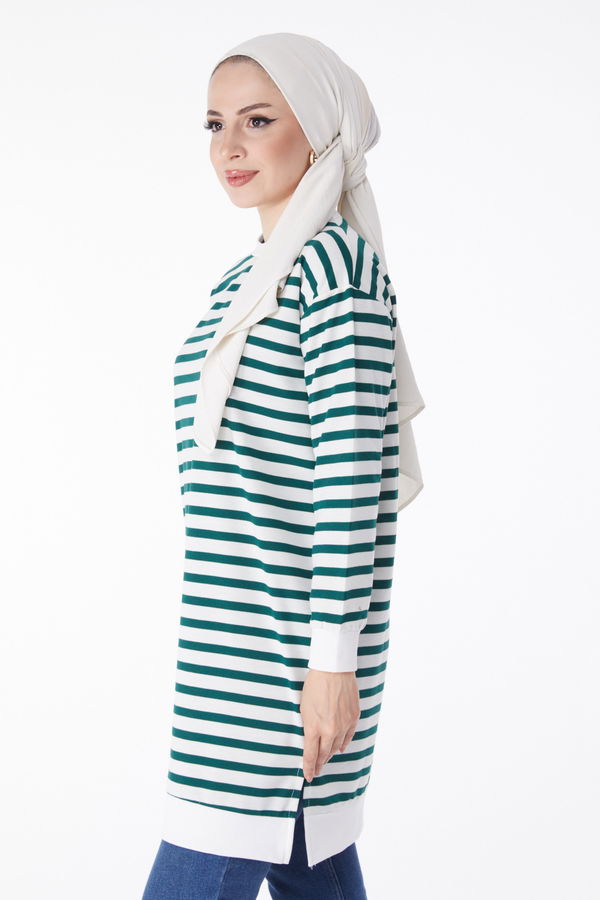 Çizgili Tunik Yeşil - 23925