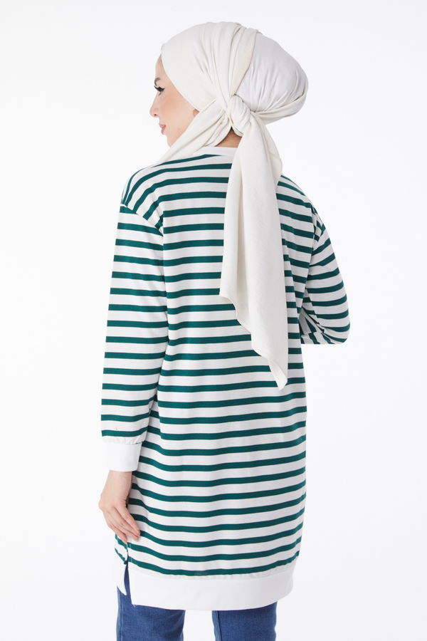 Çizgili Tunik Yeşil - 23925
