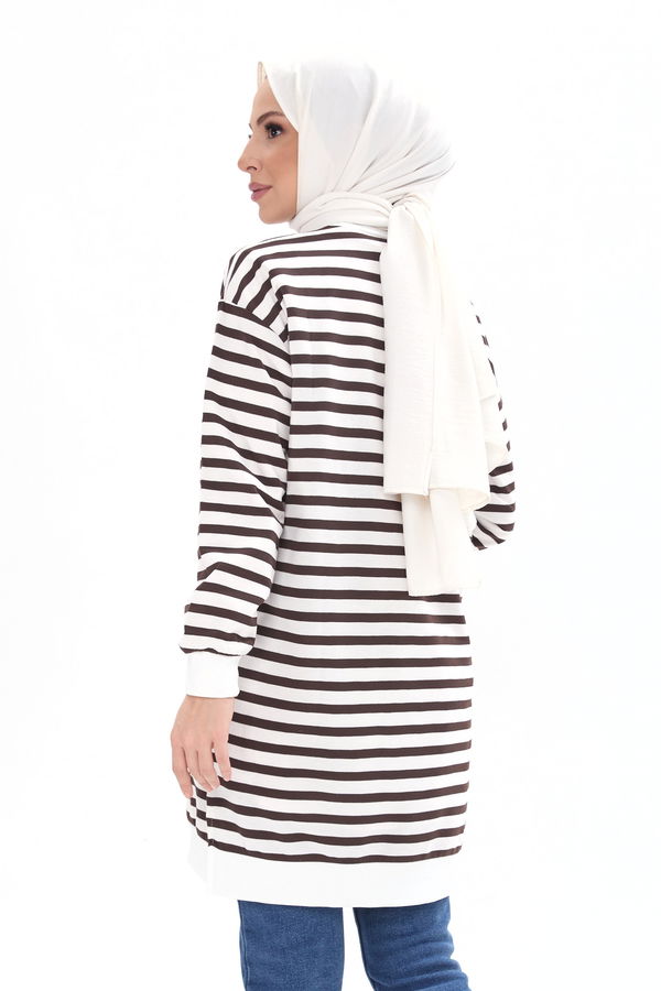 Çizgili Tunik Kahverengi - 23925 KAHVERENGİ