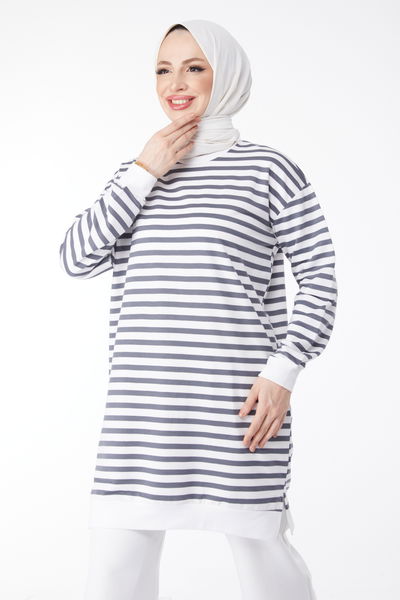 Çizgili Tunik Antrasit - 23925