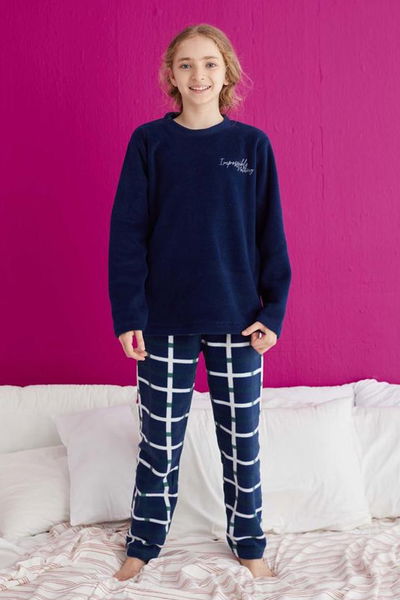 Kız Çocuk Lacivert Pijama Takımı - 23930