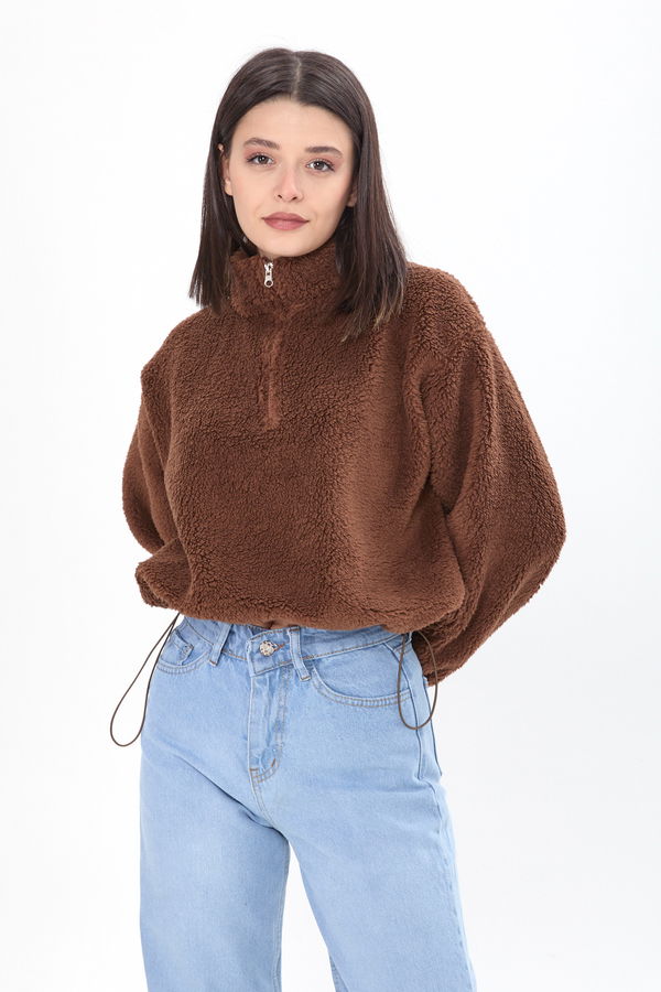 Peluş Sweat Kahverengi - 24001 KAHVERENGİ
