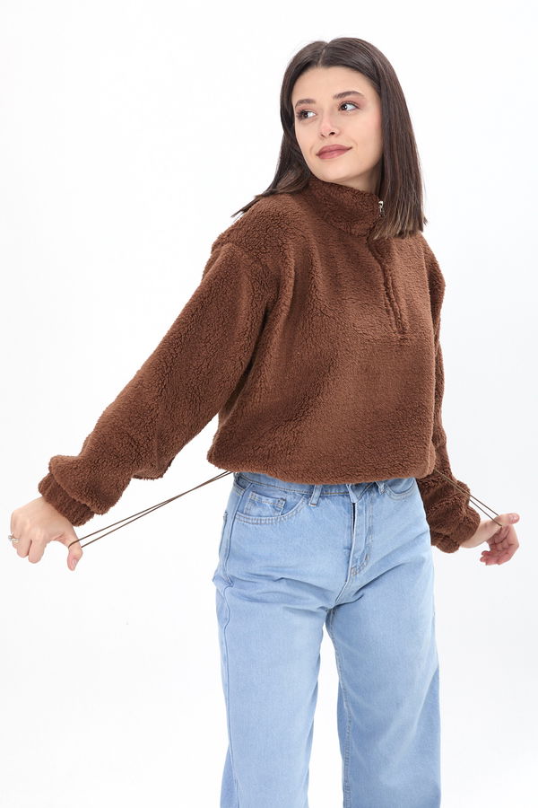 Peluş Sweat Kahverengi - 24001 KAHVERENGİ