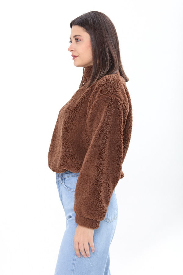 Peluş Sweat Kahverengi - 24001 KAHVERENGİ