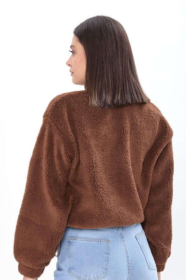 Peluş Sweat Kahverengi - 24001 KAHVERENGİ