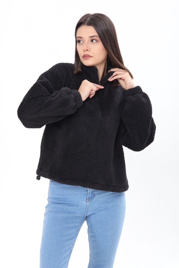 Peluş Sweat Siyah - 24001 SİYAH