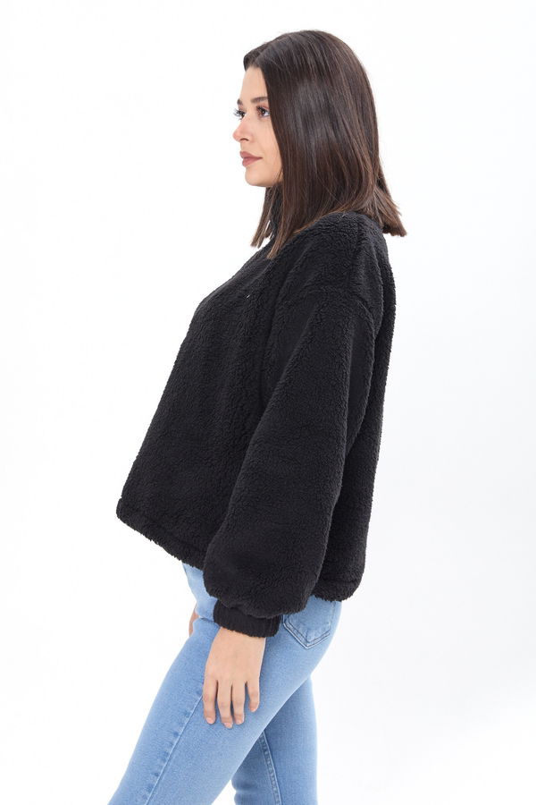 Peluş Sweat Siyah - 24001 SİYAH