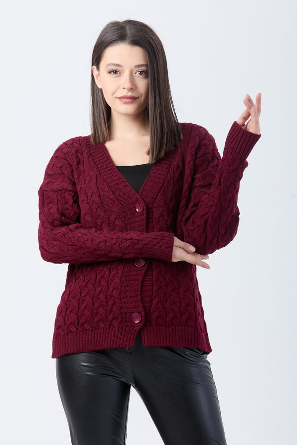 Triko Hırka Bordo - 24033 BORDO
