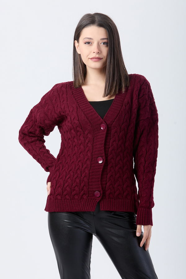 Triko Hırka Bordo - 24033 BORDO