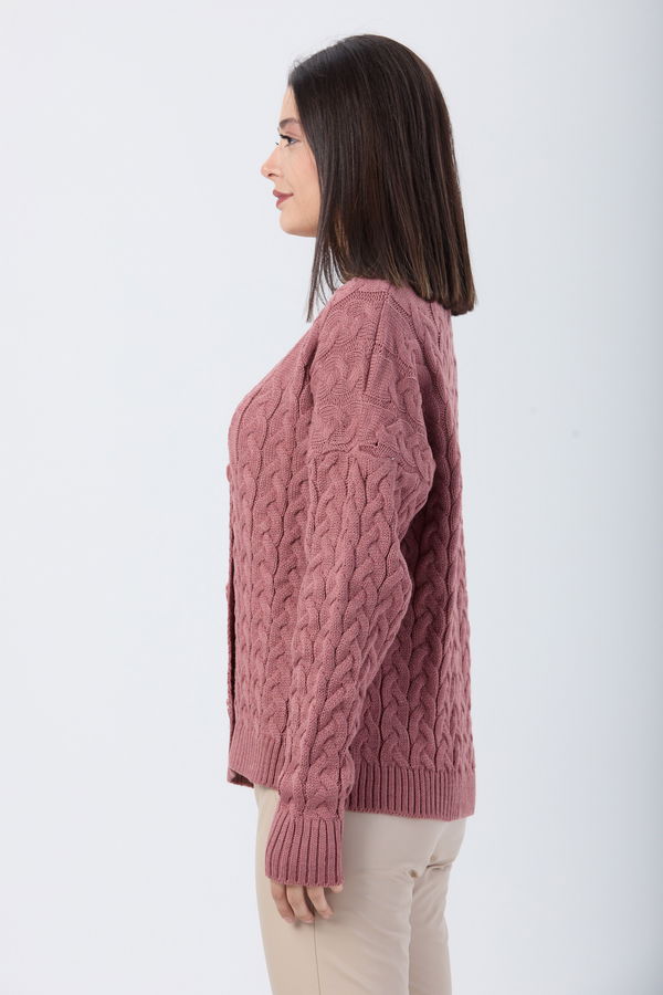Triko Hırka Pembe - 24033