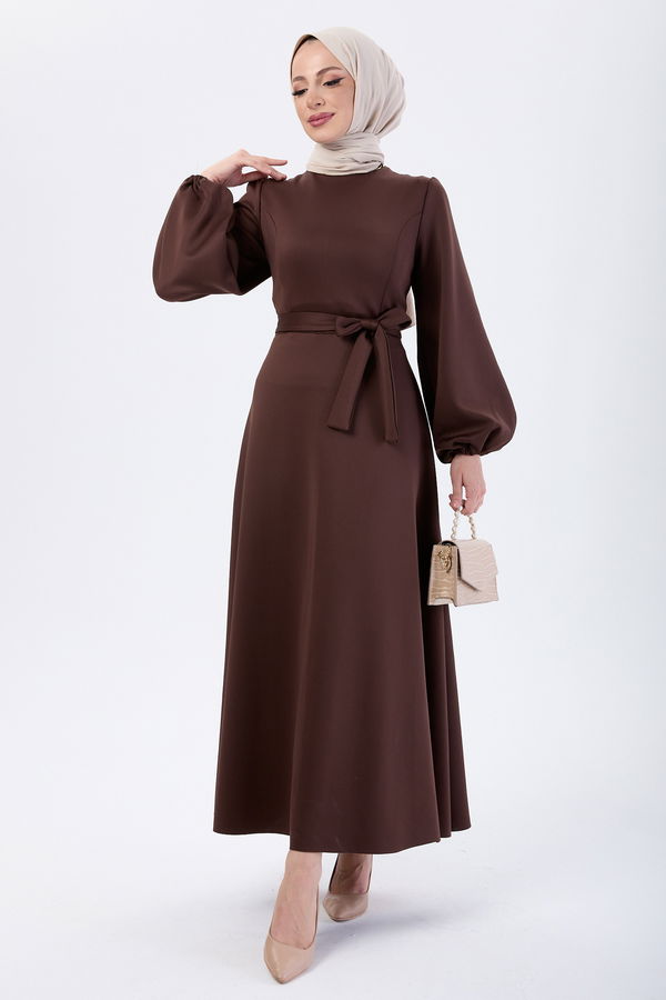 Elbise Kahverengi - 24067 KAHVERENGİ