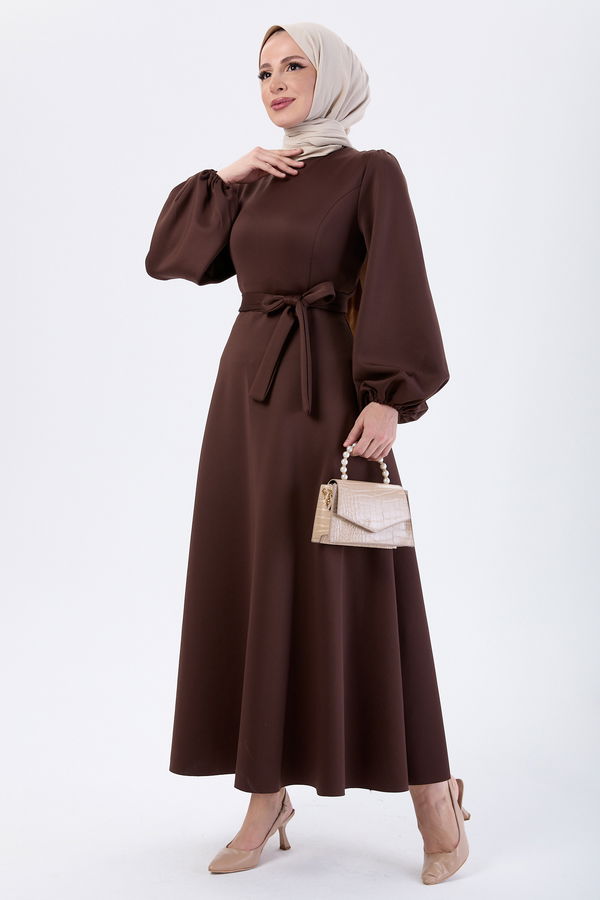 Elbise Kahverengi - 24067 KAHVERENGİ