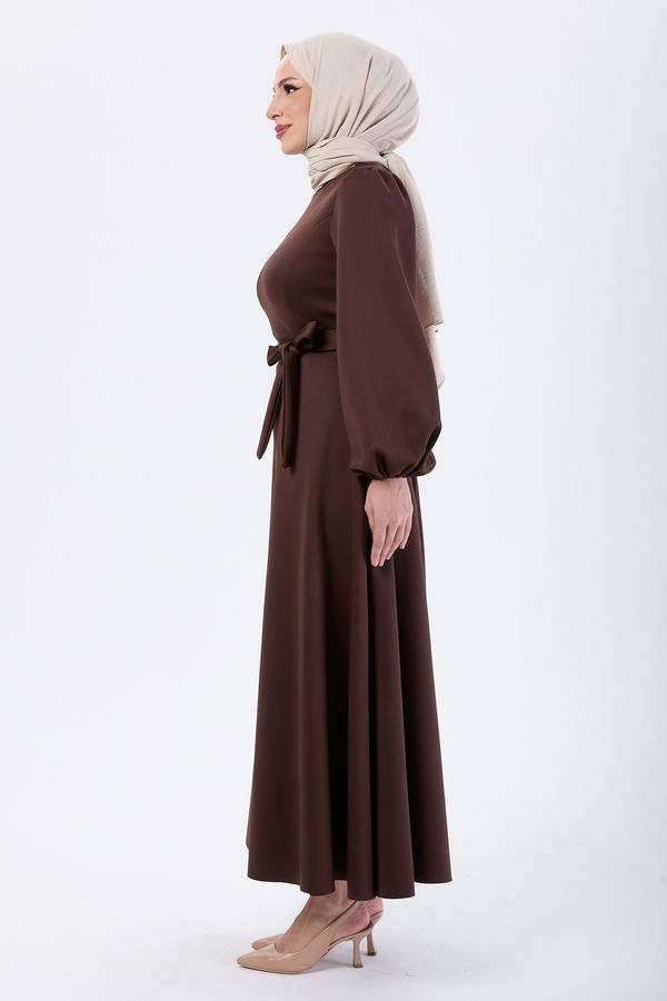 Elbise Kahverengi - 24067 KAHVERENGİ