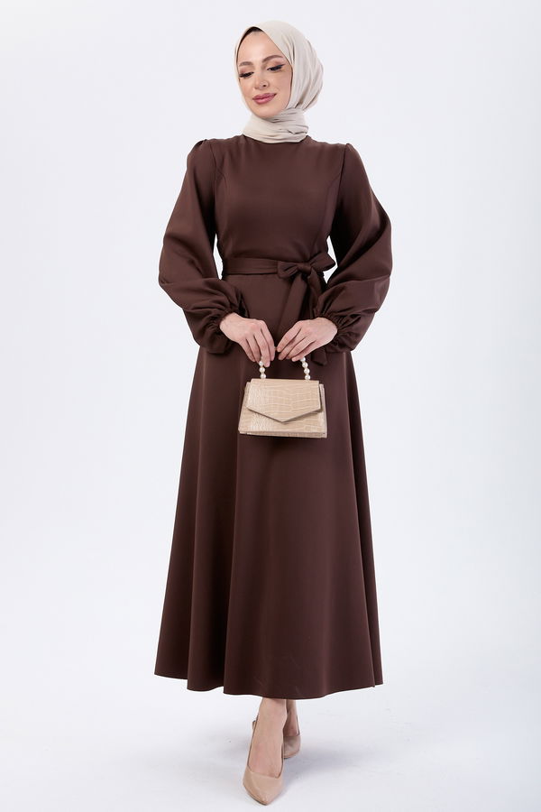 Elbise Kahverengi - 24067 KAHVERENGİ