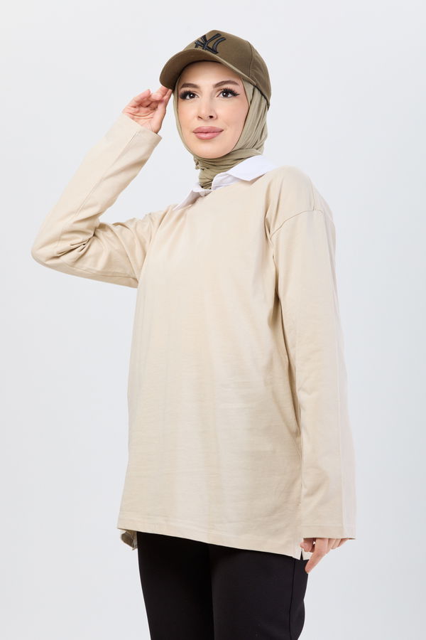 T-Shirt Bej - 24189 BEJ