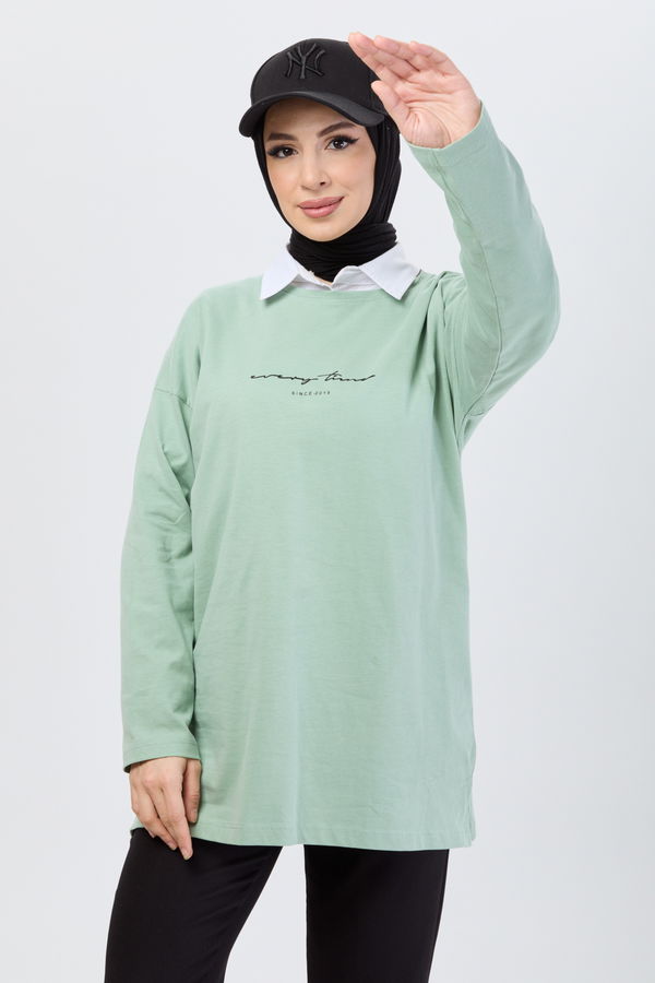 T-Shirt Yeşil - 24190 YEŞİL