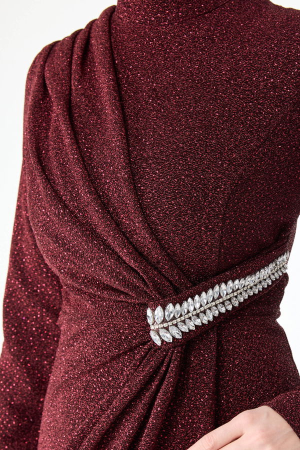 Abiye Elbise Bordo - 24395 BORDO