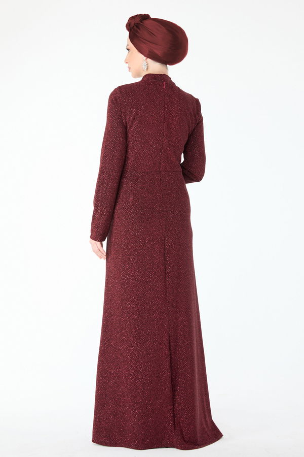 Abiye Elbise Bordo - 24395 BORDO